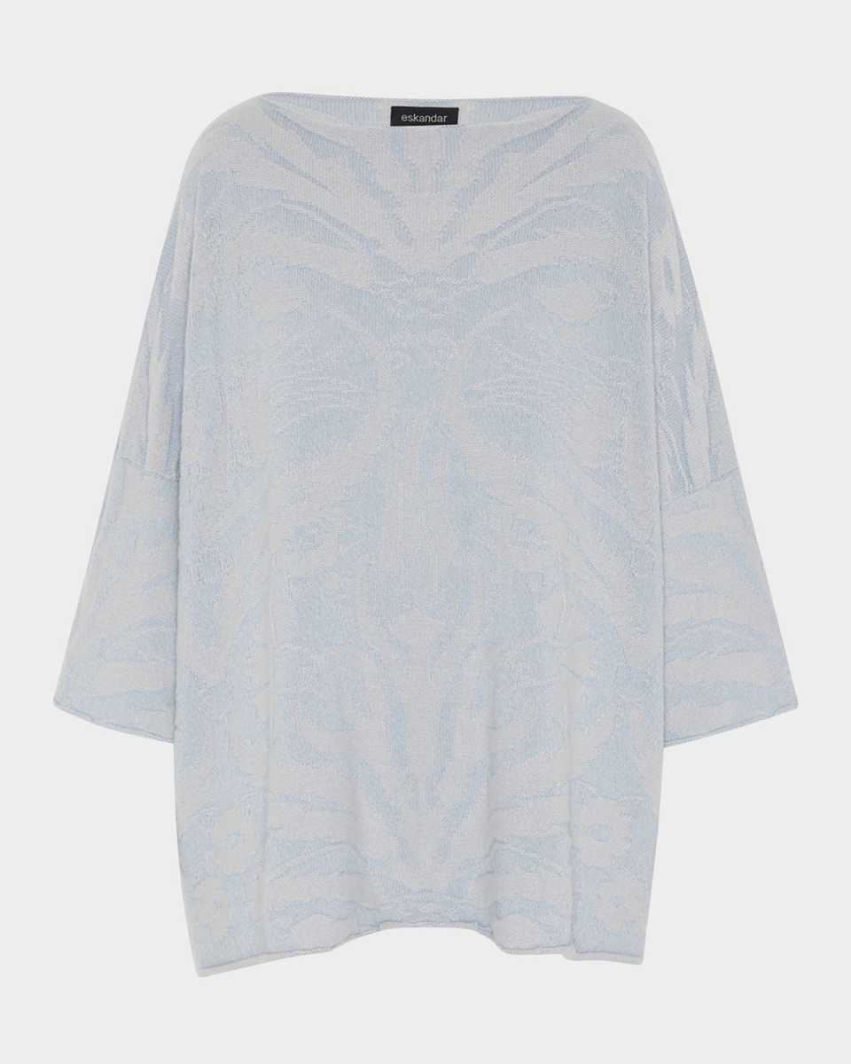 Square 3/4 Sleeve Cashmere Top (Long Length)
